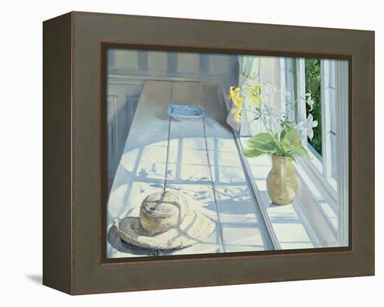 Lilies and a Straw Hat-Timothy Easton-Framed Premier Image Canvas