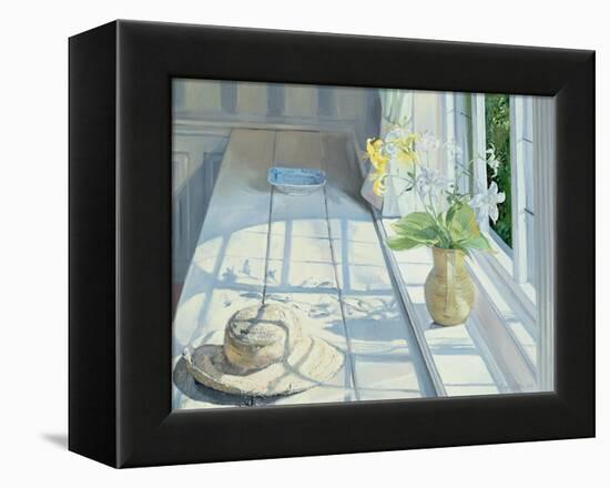 Lilies and a Straw Hat-Timothy Easton-Framed Premier Image Canvas