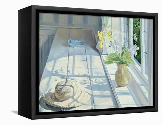 Lilies and a Straw Hat-Timothy Easton-Framed Premier Image Canvas