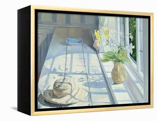 Lilies and a Straw Hat-Timothy Easton-Framed Premier Image Canvas