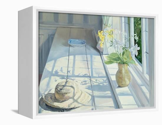 Lilies and a Straw Hat-Timothy Easton-Framed Premier Image Canvas