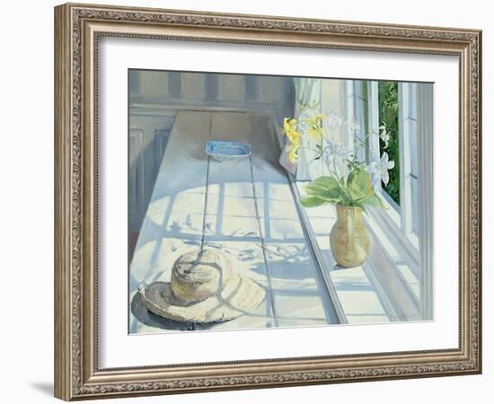 Lilies and a Straw Hat-Timothy Easton-Framed Giclee Print