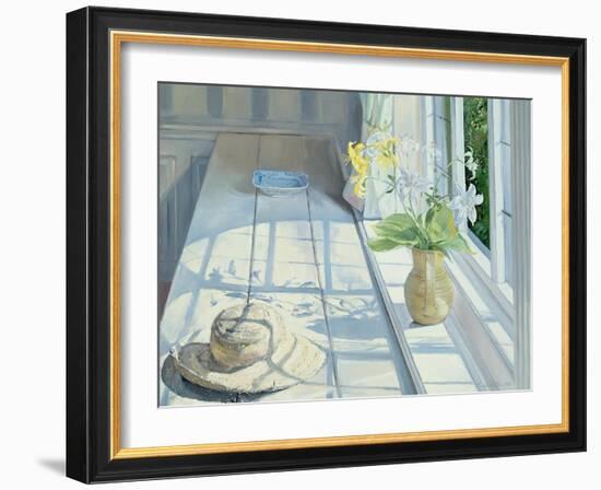 Lilies and a Straw Hat-Timothy Easton-Framed Giclee Print