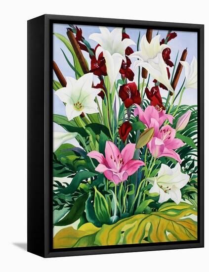 Lilies and Bullrushes-Christopher Ryland-Framed Premier Image Canvas