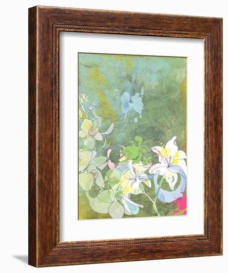 Lilies and Orchids-Jan Weiss-Framed Art Print