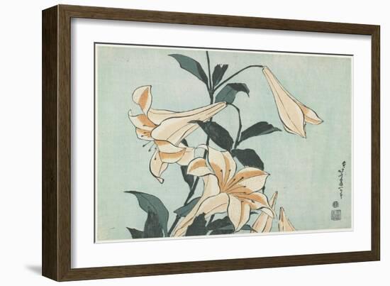 Lilies, C. 1832-Katsushika Hokusai-Framed Giclee Print