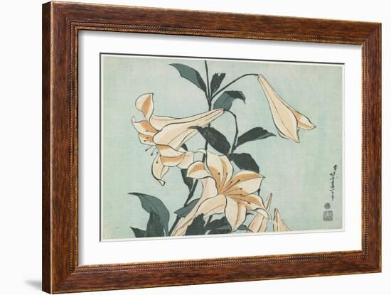 Lilies, C. 1832-Katsushika Hokusai-Framed Giclee Print