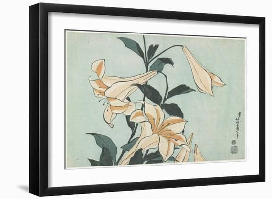 Lilies, C. 1832-Katsushika Hokusai-Framed Giclee Print