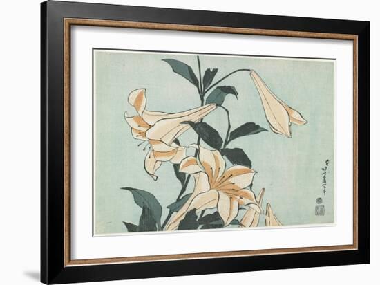 Lilies, C. 1832-Katsushika Hokusai-Framed Giclee Print