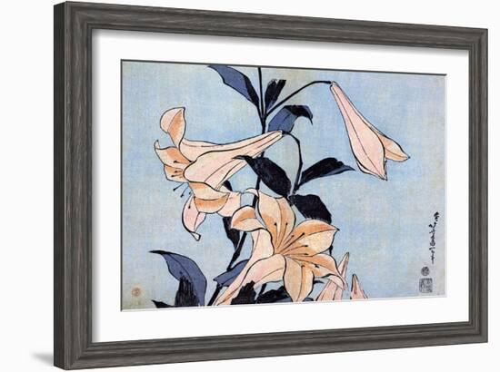 Lilies, C1830-Katsushika Hokusai-Framed Giclee Print