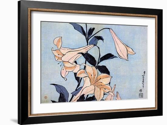 Lilies, C1830-Katsushika Hokusai-Framed Giclee Print