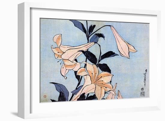 Lilies, C1830-Katsushika Hokusai-Framed Giclee Print