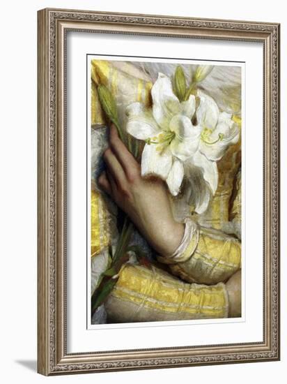 Lilies detail Gustav Pope 1895-Vintage Lavoie-Framed Giclee Print