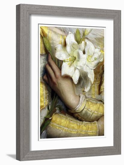 Lilies detail Gustav Pope 1895-Vintage Lavoie-Framed Giclee Print