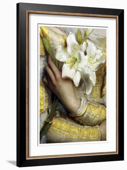 Lilies detail Gustav Pope 1895-Vintage Lavoie-Framed Giclee Print