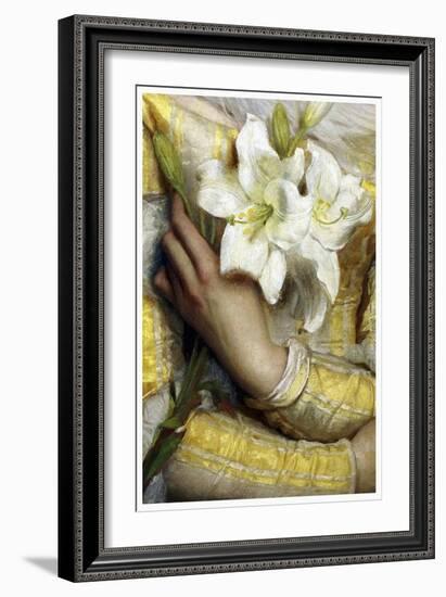 Lilies detail Gustav Pope 1895-Vintage Lavoie-Framed Giclee Print