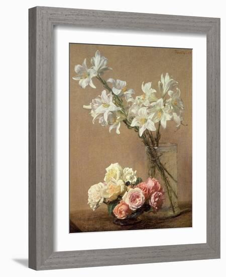 Lilies in a Vase, 1888-Henri Fantin-Latour-Framed Giclee Print