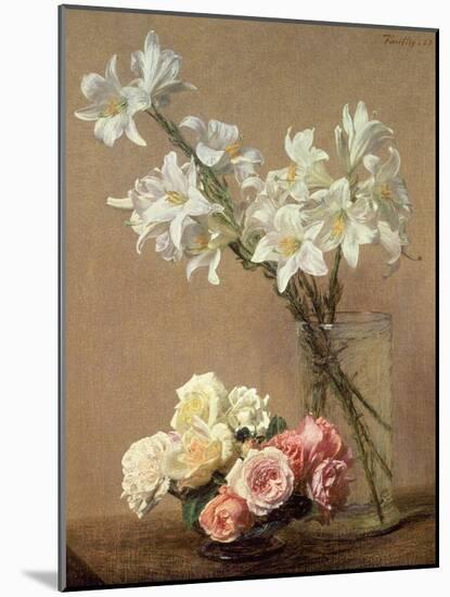 Lilies in a Vase, 1888-Henri Fantin-Latour-Mounted Giclee Print