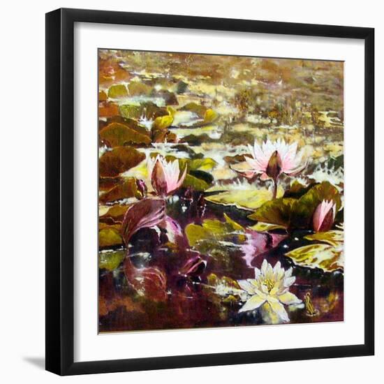 Lilies in Melbourne gardens-Mary Smith-Framed Giclee Print