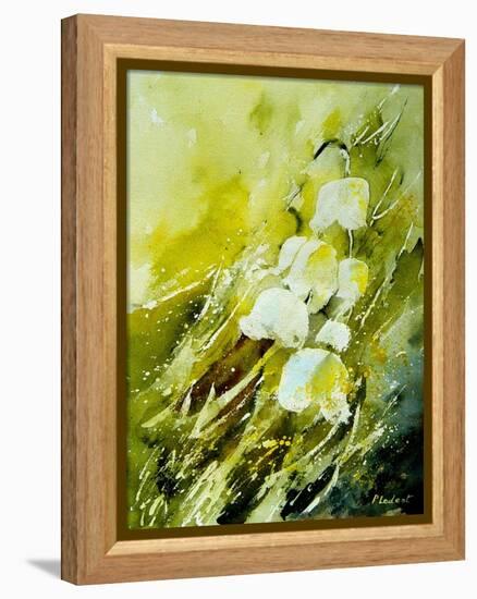 Lilies of the Valley Watercolor-Pol Ledent-Framed Stretched Canvas