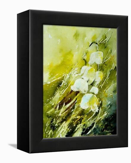 Lilies of the Valley Watercolor-Pol Ledent-Framed Stretched Canvas