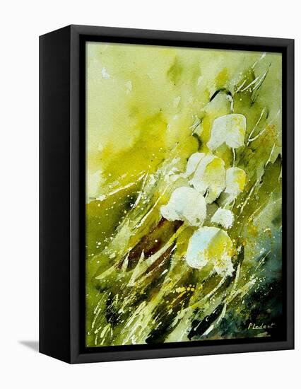 Lilies of the Valley Watercolor-Pol Ledent-Framed Stretched Canvas