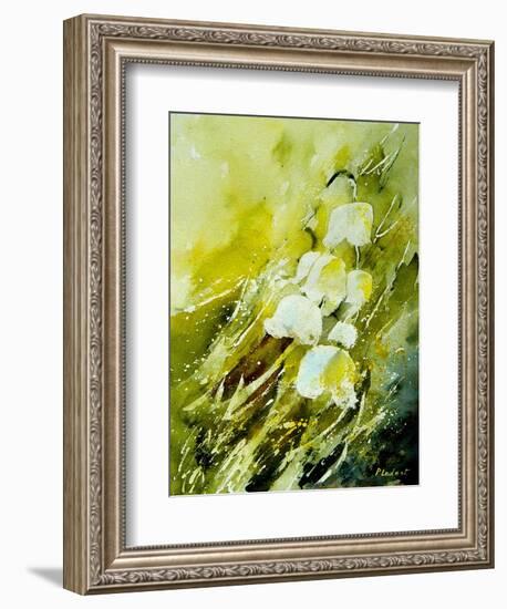 Lilies of the Valley Watercolor-Pol Ledent-Framed Art Print