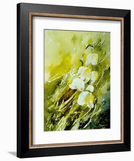 Lilies of the Valley Watercolor-Pol Ledent-Framed Art Print