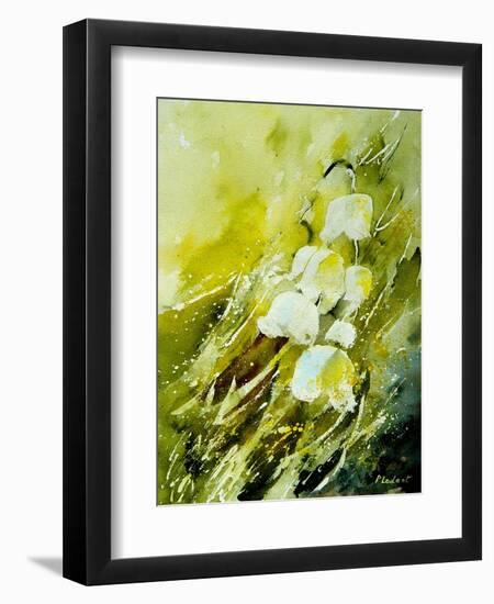 Lilies of the Valley Watercolor-Pol Ledent-Framed Art Print