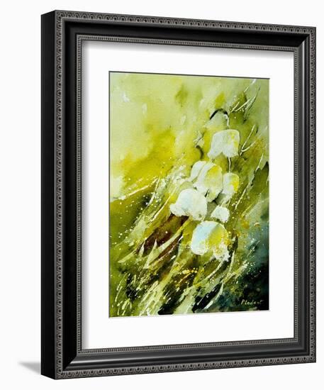 Lilies of the Valley Watercolor-Pol Ledent-Framed Art Print