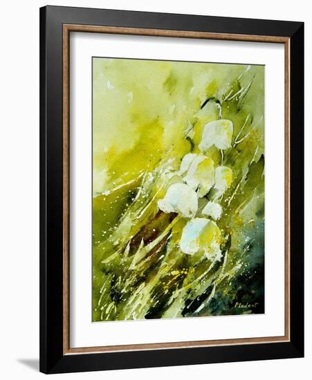 Lilies of the Valley Watercolor-Pol Ledent-Framed Art Print