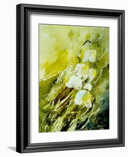 Lilies of the Valley Watercolor-Pol Ledent-Framed Art Print