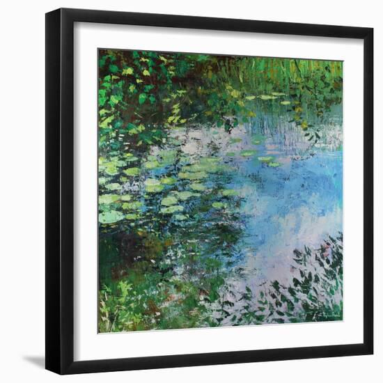 Lilies on the River-Sylvia Paul-Framed Giclee Print