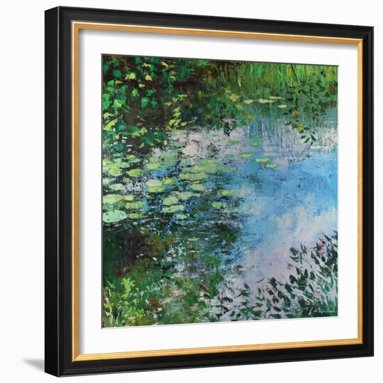 Lilies on the River-Sylvia Paul-Framed Giclee Print