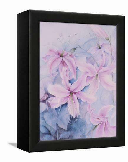 Lilies, Pink Auratum-Karen Armitage-Framed Premier Image Canvas