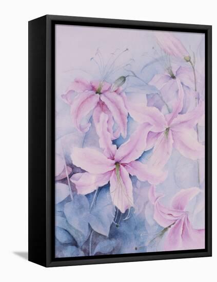 Lilies, Pink Auratum-Karen Armitage-Framed Premier Image Canvas