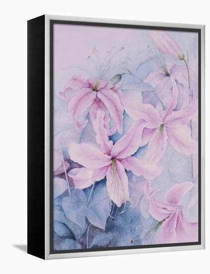 Lilies, Pink Auratum-Karen Armitage-Framed Premier Image Canvas