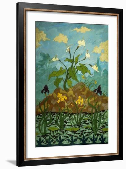 Lilies, Purple and Yellow Irises; Aromes, Iris Violets Et Jaunes, 1899-Paul Ranson-Framed Giclee Print