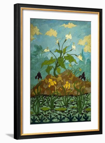 Lilies, Purple and Yellow Irises; Aromes, Iris Violets Et Jaunes, 1899-Paul Ranson-Framed Giclee Print