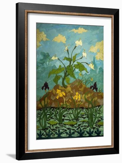 Lilies, Purple and Yellow Irises; Aromes, Iris Violets Et Jaunes, 1899-Paul Ranson-Framed Giclee Print