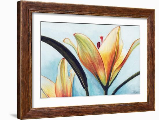 Lilies-Jennifer Redstreake Geary-Framed Art Print