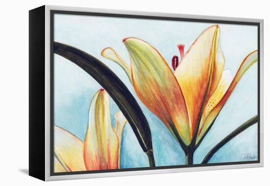 Lilies-Jennifer Redstreake Geary-Framed Stretched Canvas
