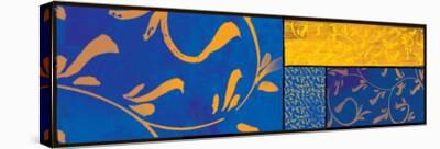 Gold Blue Canvas-Lillian Pasenar-Stretched Canvas