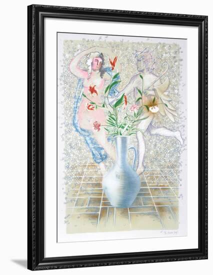 Lillies, Carnations & Stones-Rainer Gross-Framed Collectable Print