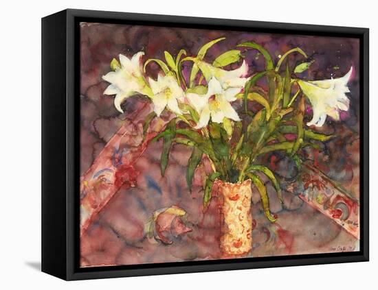 Lillies (W/C)-Ann Oram-Framed Premier Image Canvas
