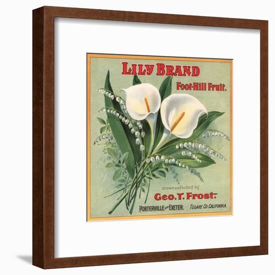 Lily Brand - Porterville, California - Citrus Crate Label-Lantern Press-Framed Art Print