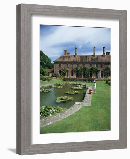Lily Gardens and Strode House, Barrington Court, Somerset, England, United Kingdom-Chris Nicholson-Framed Photographic Print