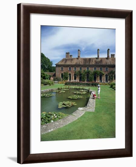 Lily Gardens and Strode House, Barrington Court, Somerset, England, United Kingdom-Chris Nicholson-Framed Photographic Print