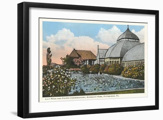 Lily Pond and Conservatory, Pittsburgh, Pennsylvania-null-Framed Art Print