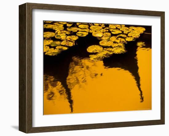 Lily Pond and Temple Reflection in Humble Administrators Garden, Suzhou, Jiangsu, China-Walter Bibikow-Framed Photographic Print